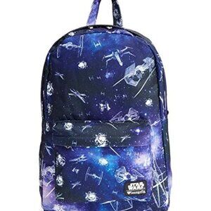 Loungefly Star Wars Ship & Galaxy Purple/Black Backpack RARE